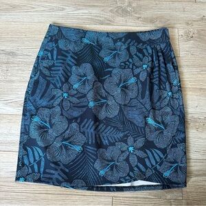 Rip Skirt Hawaii Floral Hibiscus Print Skirt - Blue